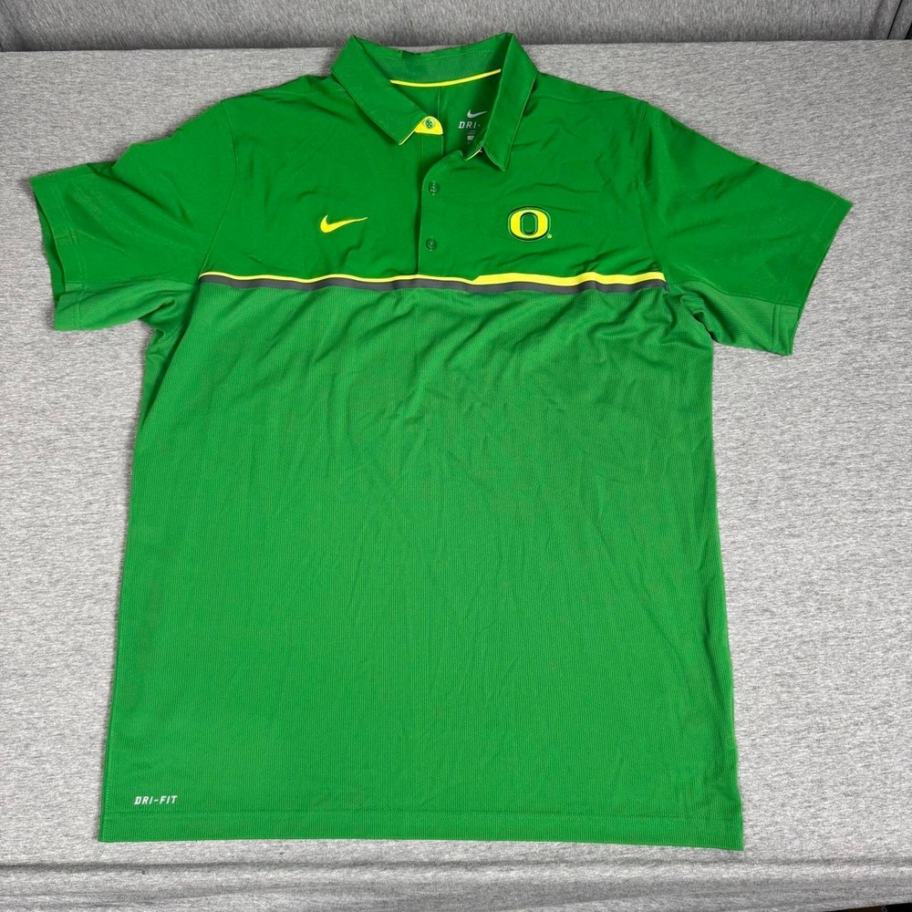Oregon Ducks Polo Golf Shirt Mens XL Green NCAA Football Nike Dri-Fit
